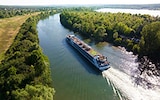 Scenic shot of a river cruise on the Danube