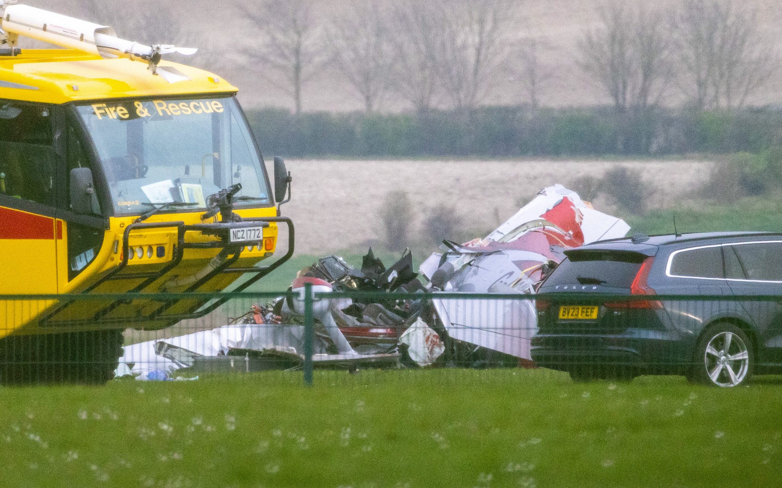 Wreckage of a red and white aircraft was visible to visitors at the museum